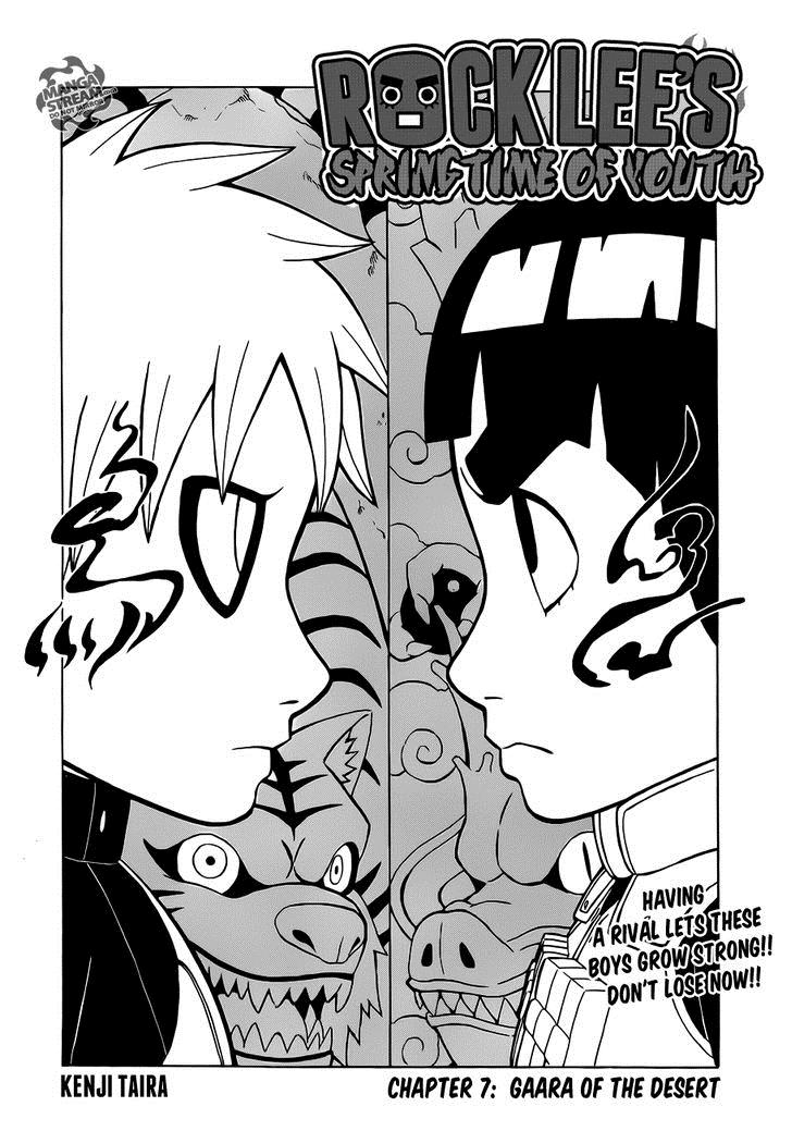 Rock Lee no Seishun Full-Power Ninden Chapter 7 page 1 - Chapter 7: Gaara of the Desert