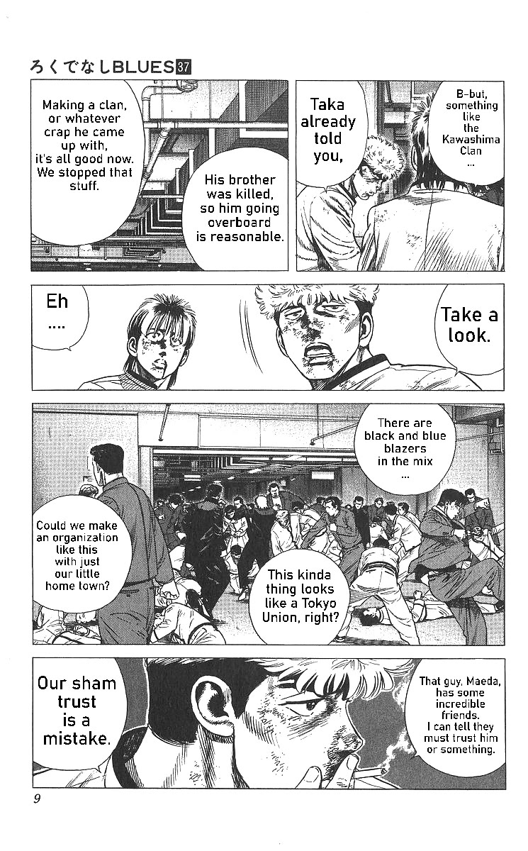Rokudenashi Blues Chapter 359 page 11 - Chapter 359: Climbing a Tree for a Fish