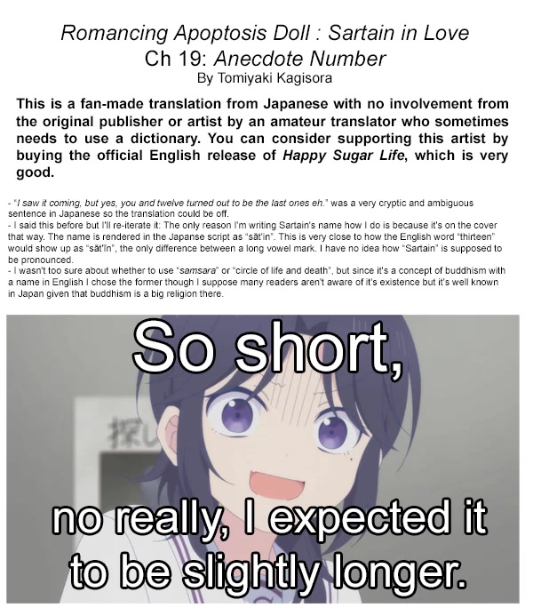 Romancing Apoptosis Doll: Sartain in Love Chapter 19 page 14 - Chapter 19: Anecdote Numbers