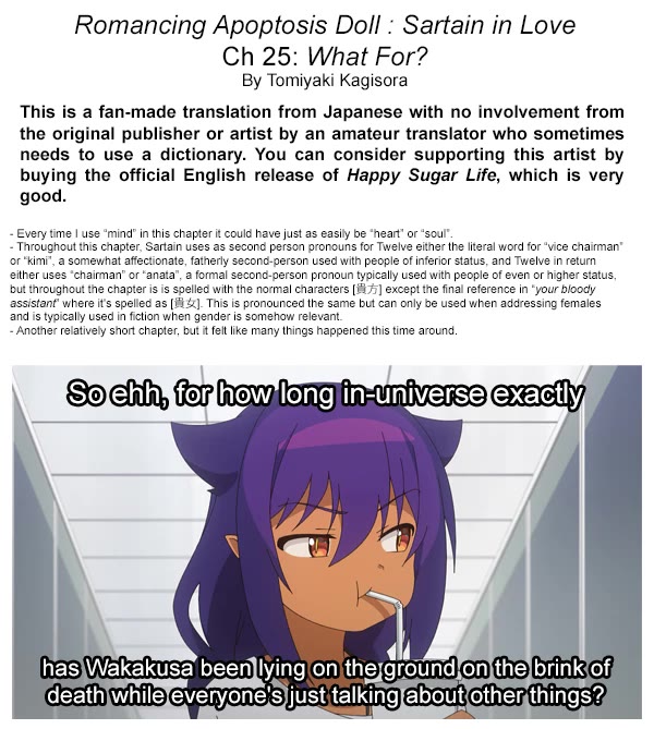 Romancing Apoptosis Doll: Sartain in Love Chapter 25 page 20 - Chapter 25: What For?