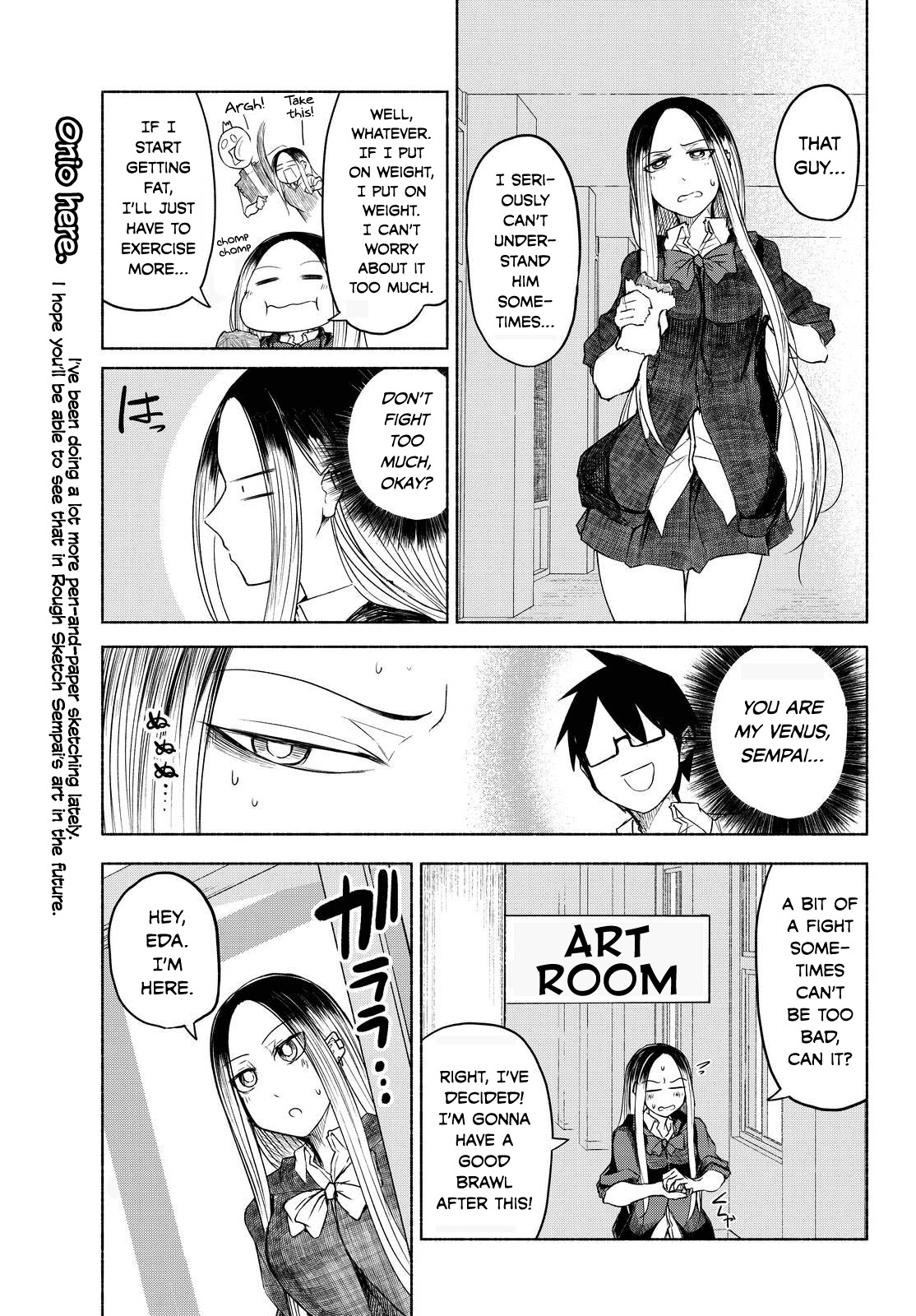 Rough Sketch Senpai Chapter 11 page 9 - Chapter 11: His Eyes, Her Belly