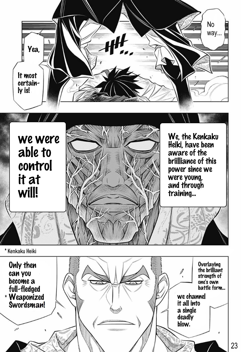 Rurouni Kenshin: Hokkaido Arc Chapter 28 page 22 - Chapter 28: Breaking Futae no Kiwami