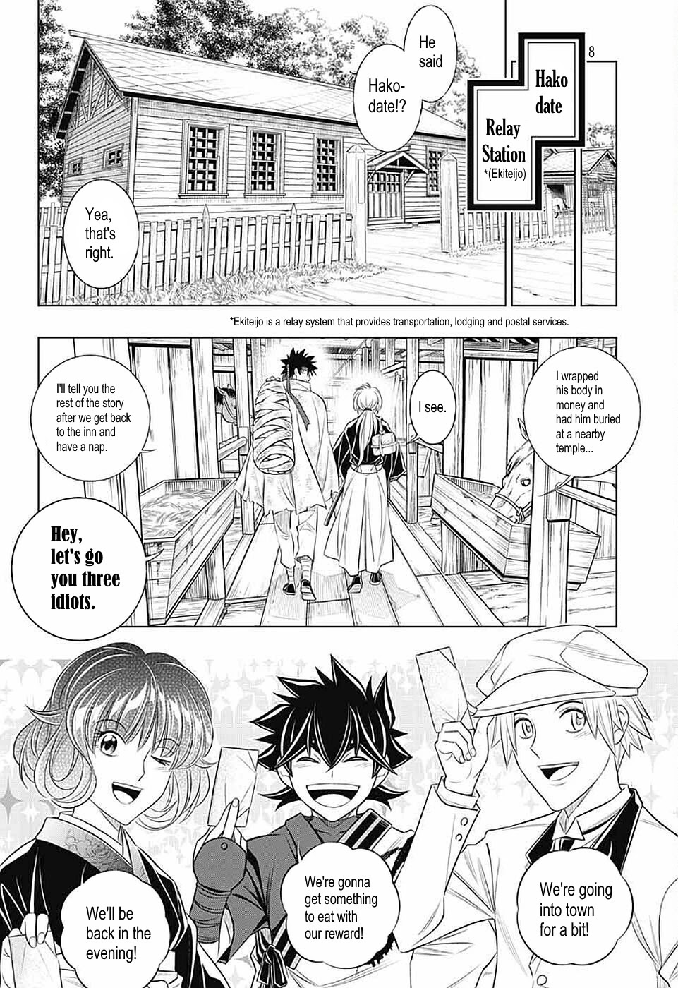 Rurouni Kenshin: Hokkaido Arc Chapter 35 page 8 - Chapter 35: Otaru→Hakodate→Sapporo