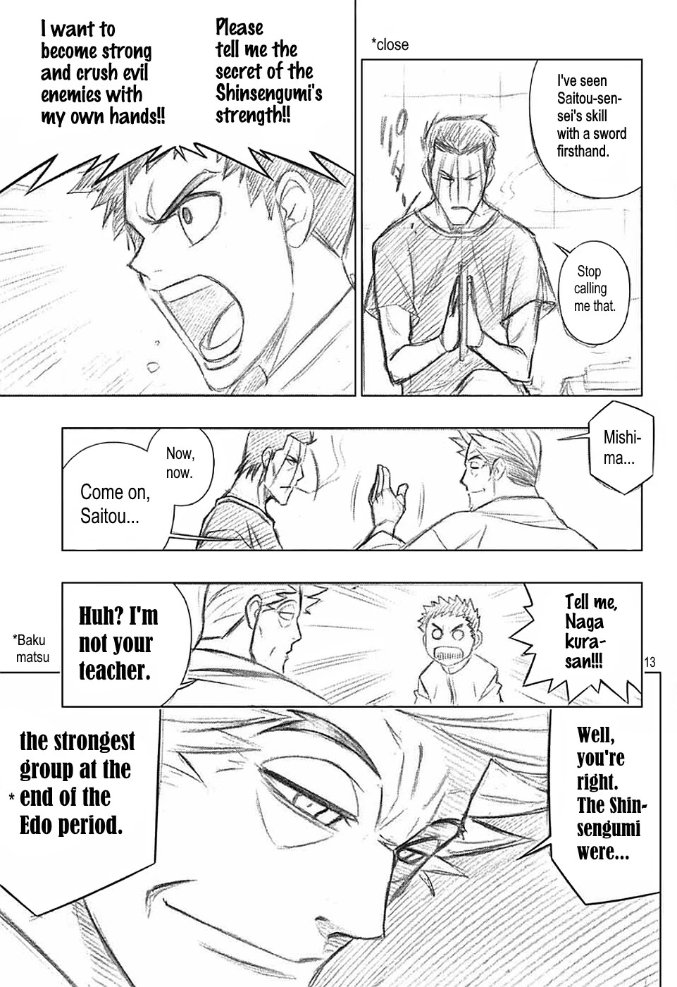 Rurouni Kenshin: Hokkaido Arc Chapter 36 page 13 - Chapter 36: Sapporo Shinsengumi Elegy Part 1: The Northern Capital and the Shinsengumi