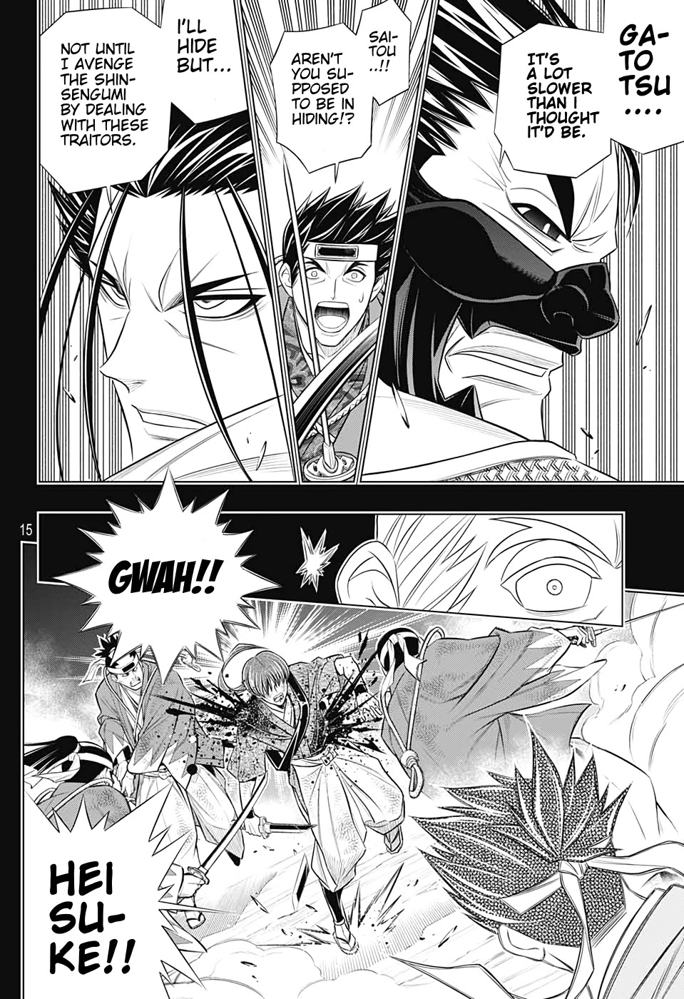 Rurouni Kenshin: Hokkaido Arc Chapter 37 page 15 - Chapter 37: Sapporo Shinsengumi Elegy Part 2: Aburanokōji and Nagakura Shinpachi