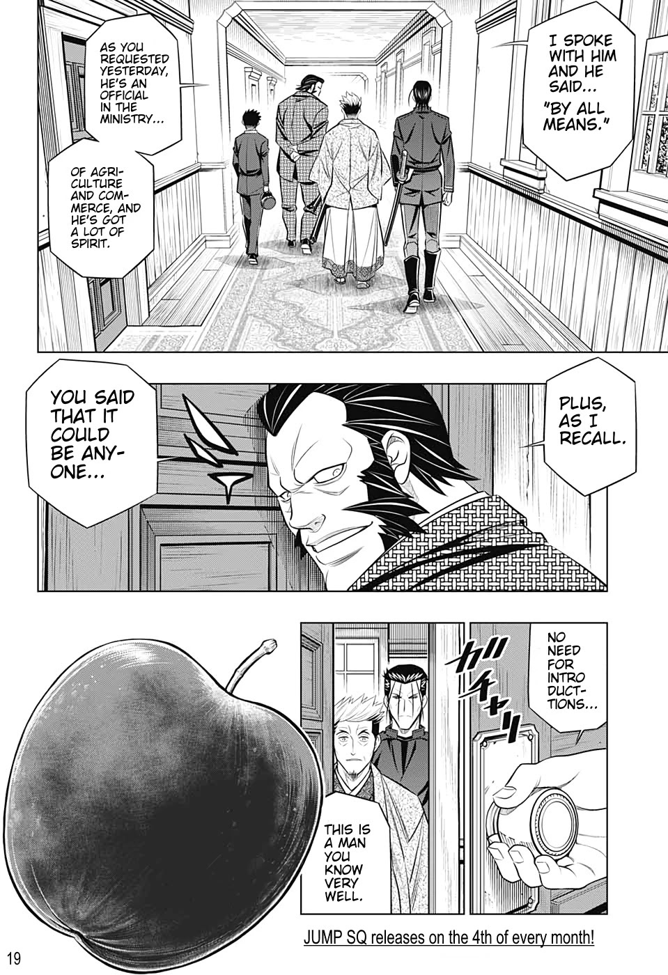 Rurouni Kenshin: Hokkaido Arc Chapter 37 page 19 - Chapter 37: Sapporo Shinsengumi Elegy Part 2: Aburanokōji and Nagakura Shinpachi