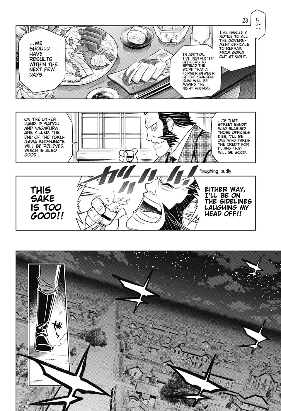 Rurouni Kenshin: Hokkaido Arc Chapter 37 page 23 - Chapter 37: Sapporo Shinsengumi Elegy Part 2: Aburanokōji and Nagakura Shinpachi