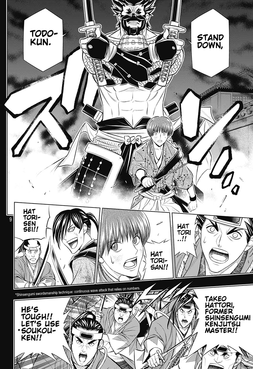 Rurouni Kenshin: Hokkaido Arc Chapter 37 page 9 - Chapter 37: Sapporo Shinsengumi Elegy Part 2: Aburanokōji and Nagakura Shinpachi