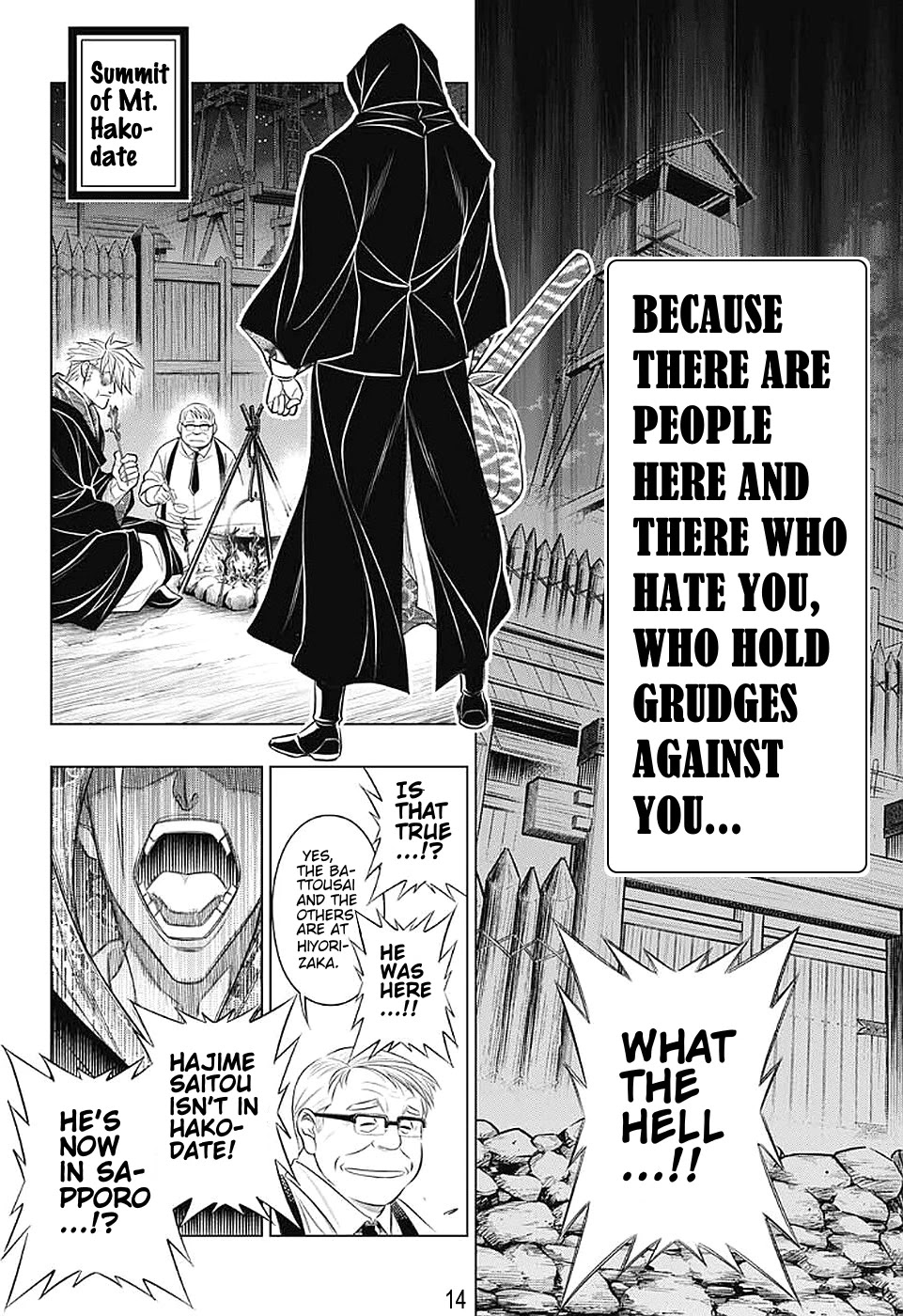 Rurouni Kenshin: Hokkaido Arc Chapter 38 page 14 - Chapter 38: Sapporo Shinsengumi Elegy Part 3: The Northern Capital and Enemies, Enemies, Enemies