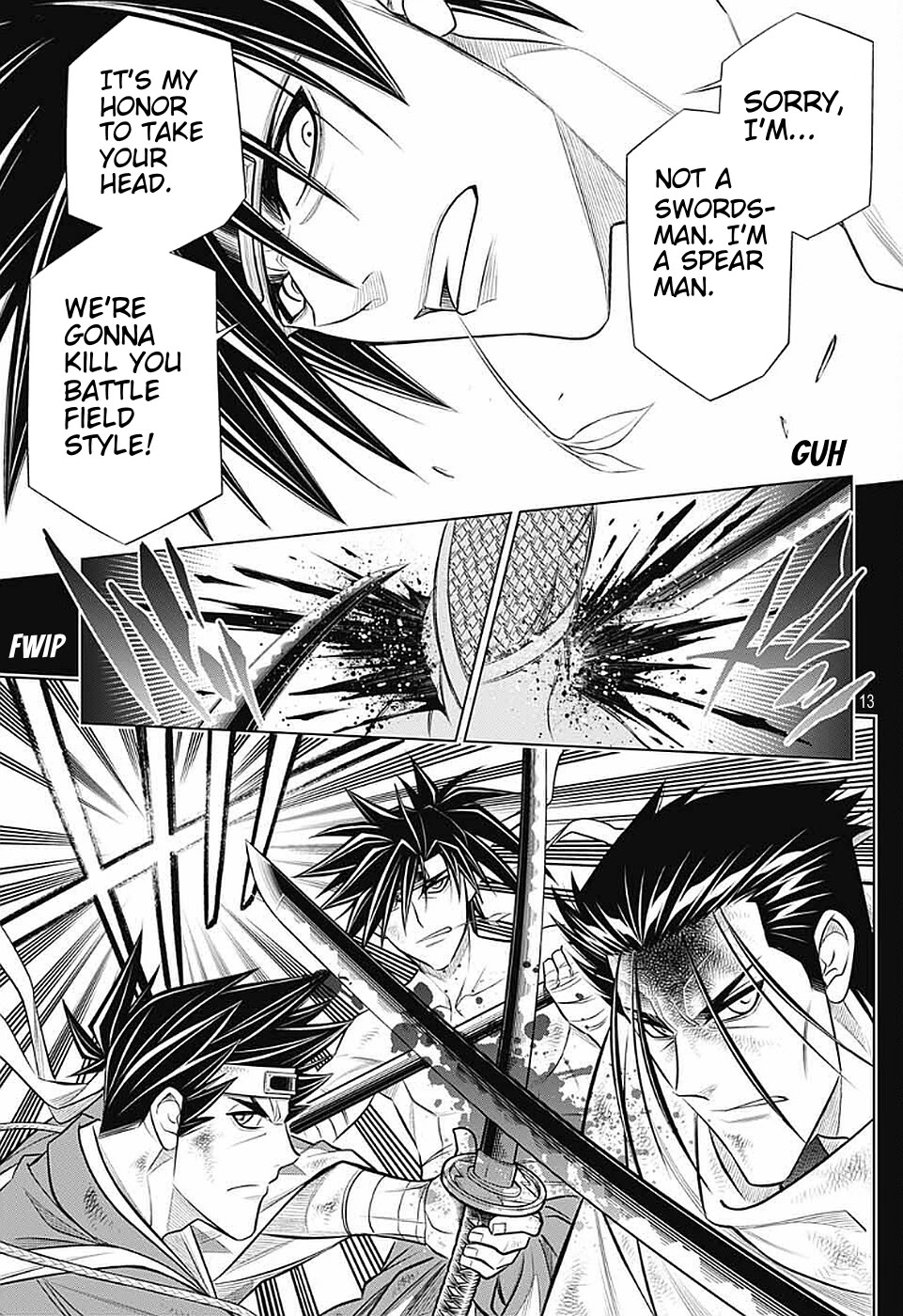 Rurouni Kenshin: Hokkaido Arc Chapter 39 page 13 - Chapter 39: Sapporo Shinsengumi Elegy Pt. 4: Aburanokouji and Hajime Saitou