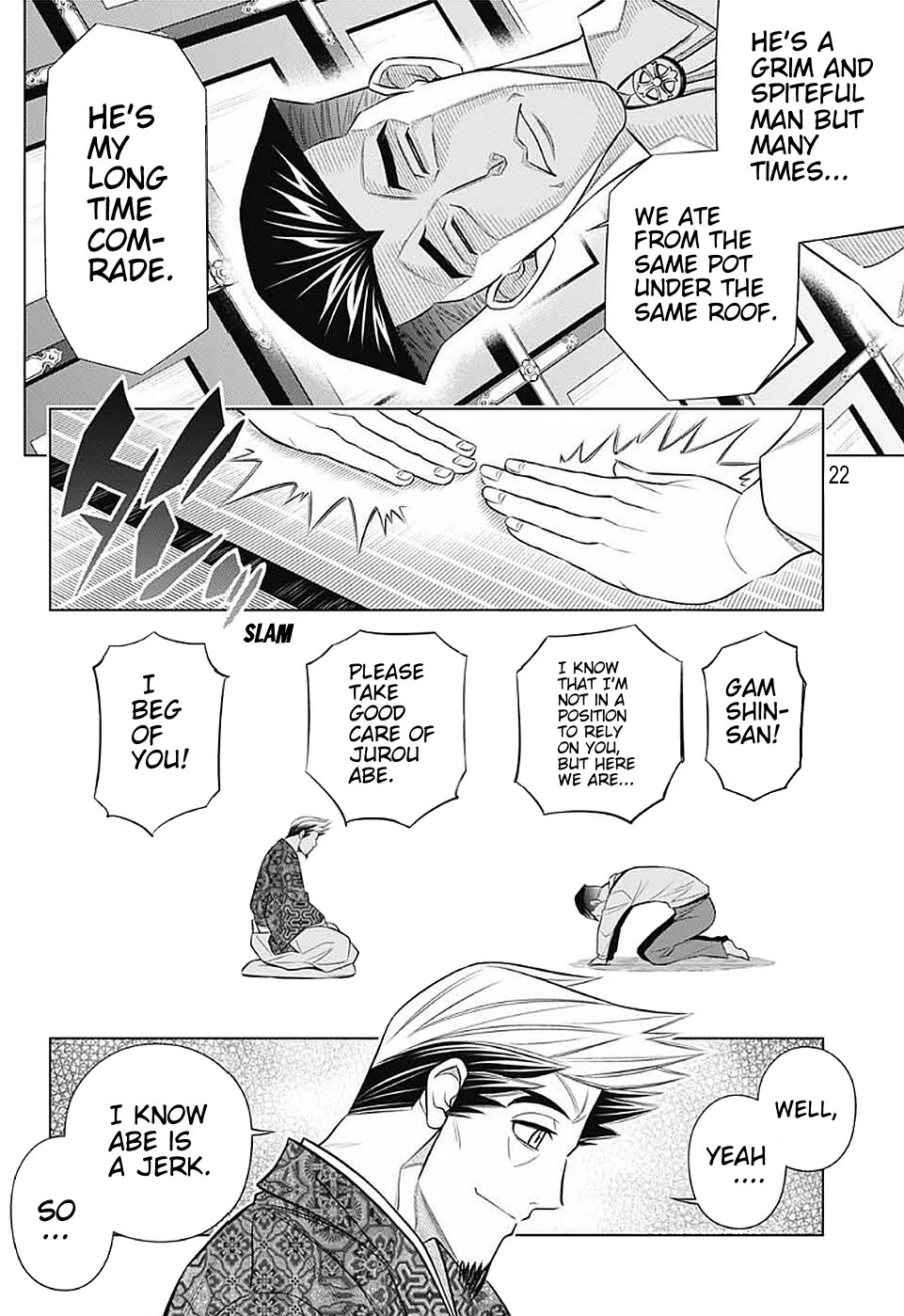 Rurouni Kenshin: Hokkaido Arc Chapter 39 page 22 - Chapter 39: Sapporo Shinsengumi Elegy Pt. 4: Aburanokouji and Hajime Saitou
