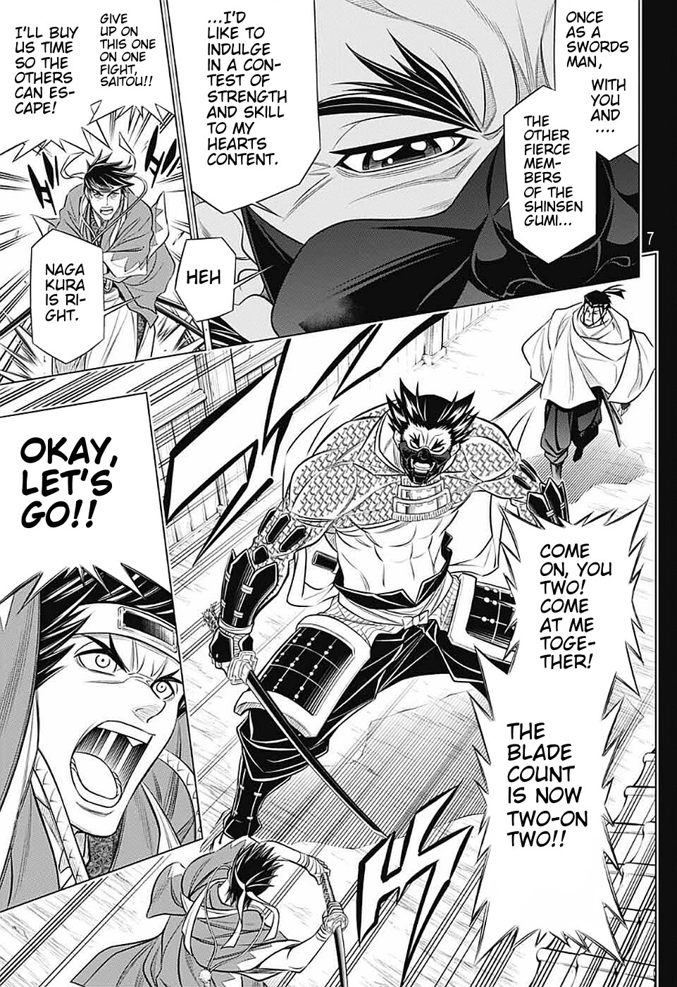 Rurouni Kenshin: Hokkaido Arc Chapter 39 page 7 - Chapter 39: Sapporo Shinsengumi Elegy Pt. 4: Aburanokouji and Hajime Saitou