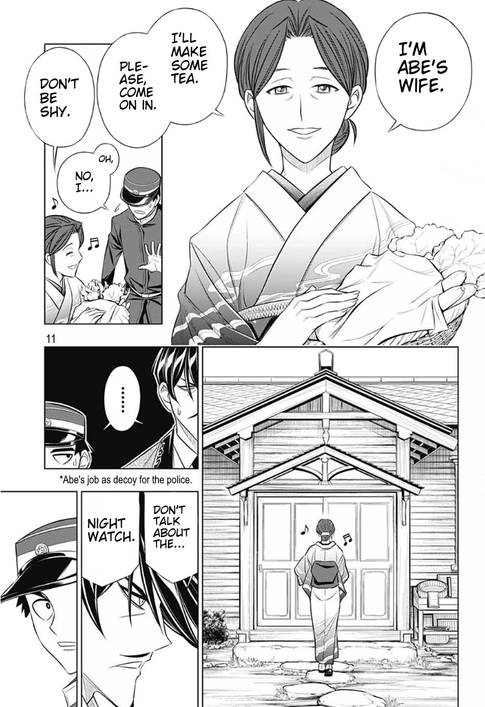 Rurouni Kenshin: Hokkaido Arc Chapter 40 page 11 - Chapter 40: Sapporo Shinsengumi Elegy Part 5: Ringo no Ie and Abe Jūrō