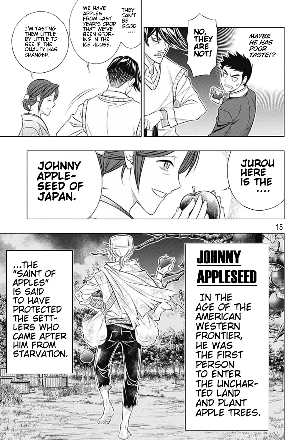 Rurouni Kenshin: Hokkaido Arc Chapter 40 page 15 - Chapter 40: Sapporo Shinsengumi Elegy Part 5: Ringo no Ie and Abe Jūrō
