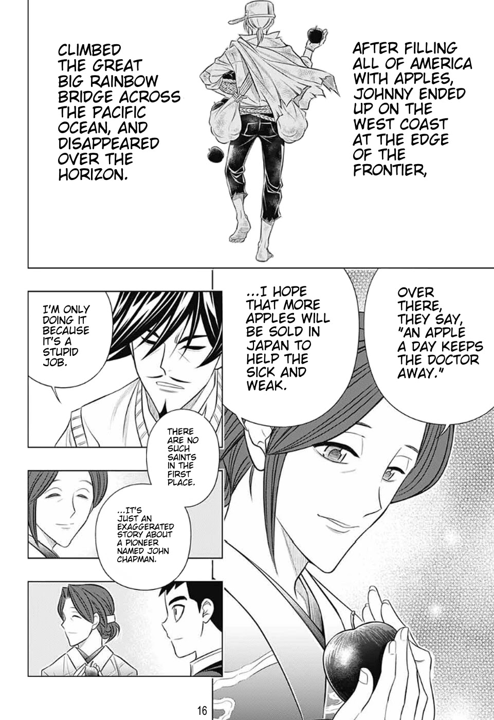 Rurouni Kenshin: Hokkaido Arc Chapter 40 page 16 - Chapter 40: Sapporo Shinsengumi Elegy Part 5: Ringo no Ie and Abe Jūrō