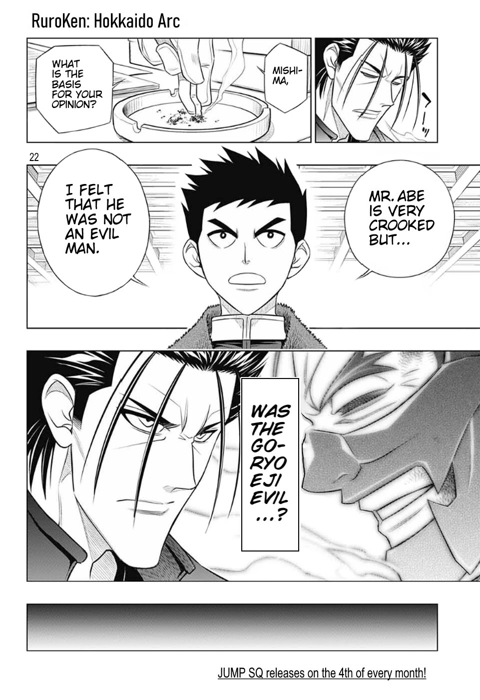 Rurouni Kenshin: Hokkaido Arc Chapter 40 page 22 - Chapter 40: Sapporo Shinsengumi Elegy Part 5: Ringo no Ie and Abe Jūrō
