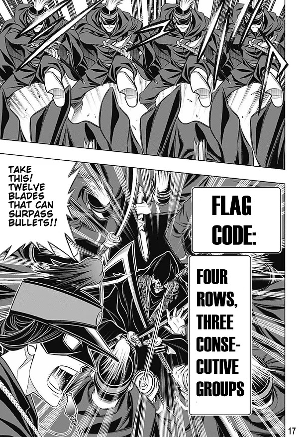 Rurouni Kenshin: Hokkaido Arc Chapter 41 page 17 - Chapter 41: Sapporo Shinsengumi Elegy Part 6: Kenkaku Heiki Hyōbe and the Main Street Battle