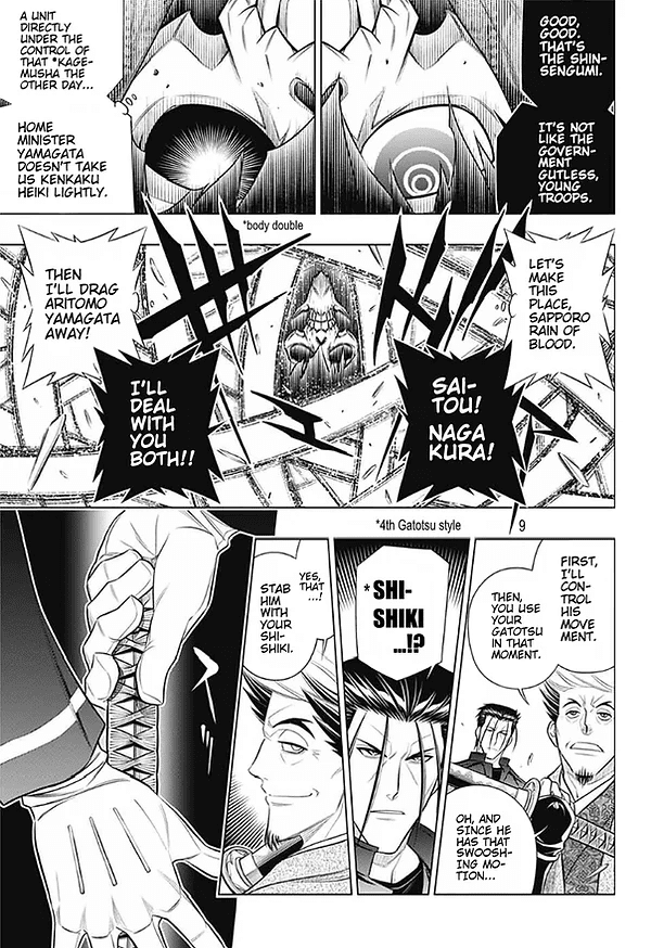 Rurouni Kenshin: Hokkaido Arc Chapter 42 page 9 - Chapter 42: Sapporo Shinsengumi Elegy Part 7: The Apple Orchard and Abe Jūrō