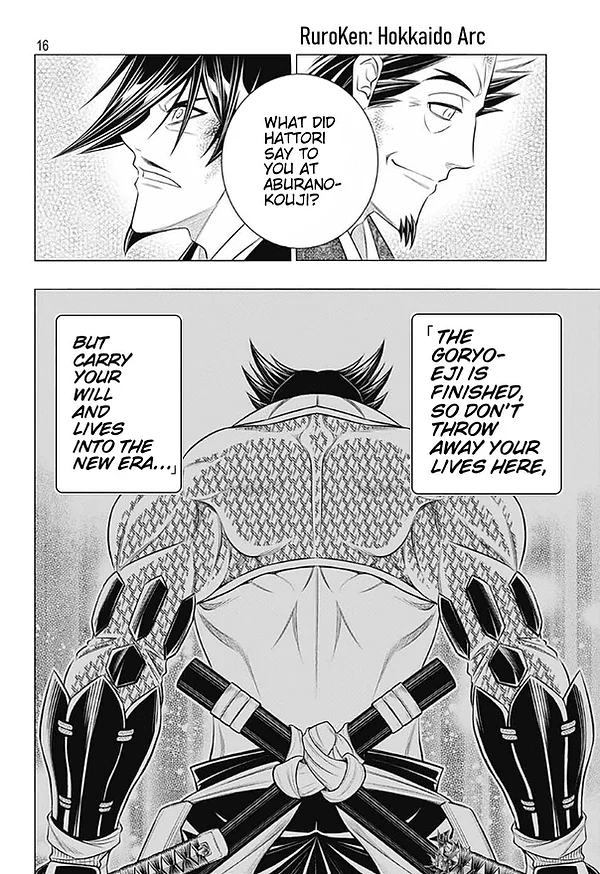 Rurouni Kenshin: Hokkaido Arc Chapter 43 page 16 - Chapter 43: Sapporo Shinsengumi Elegy Part 8: The Northern Capital, Abe and Nagakura