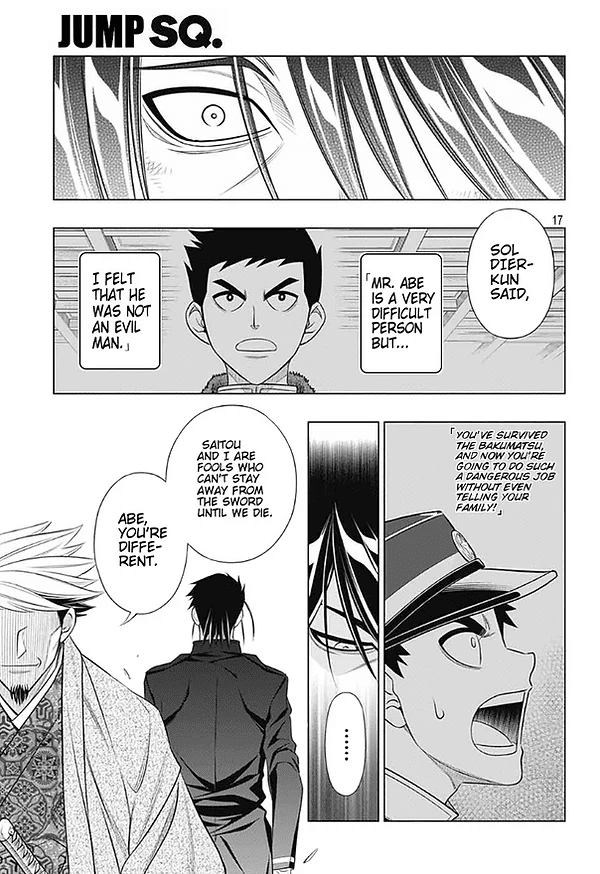 Rurouni Kenshin: Hokkaido Arc Chapter 43 page 17 - Chapter 43: Sapporo Shinsengumi Elegy Part 8: The Northern Capital, Abe and Nagakura