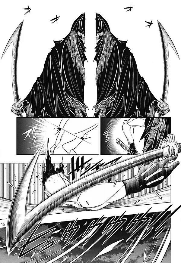 Rurouni Kenshin: Hokkaido Arc Chapter 44 page 14 - Chapter 44: Sapporo Shinsengumi Elegy Part 9: The Sword of the Dragon Tail and Hyōbe Futatsu