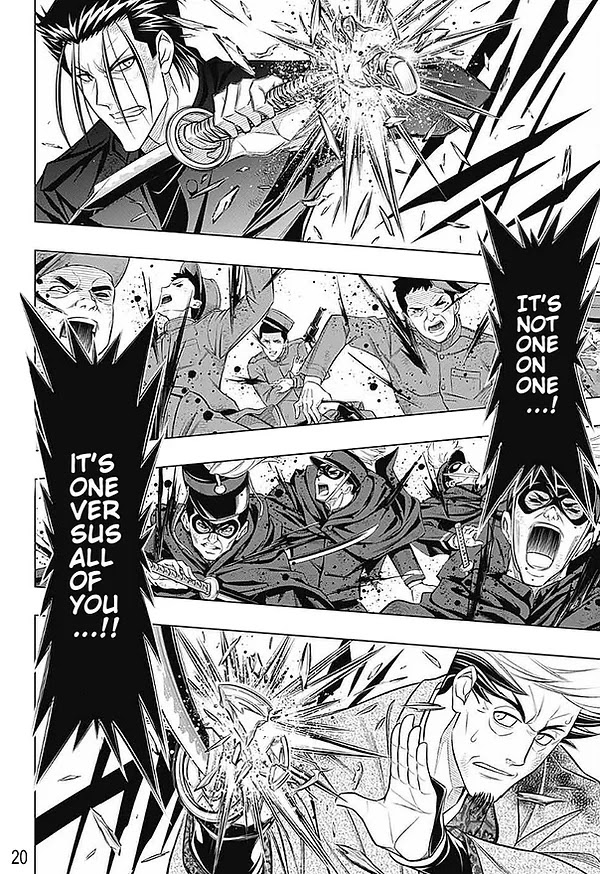 Rurouni Kenshin: Hokkaido Arc Chapter 44 page 20 - Chapter 44: Sapporo Shinsengumi Elegy Part 9: The Sword of the Dragon Tail and Hyōbe Futatsu