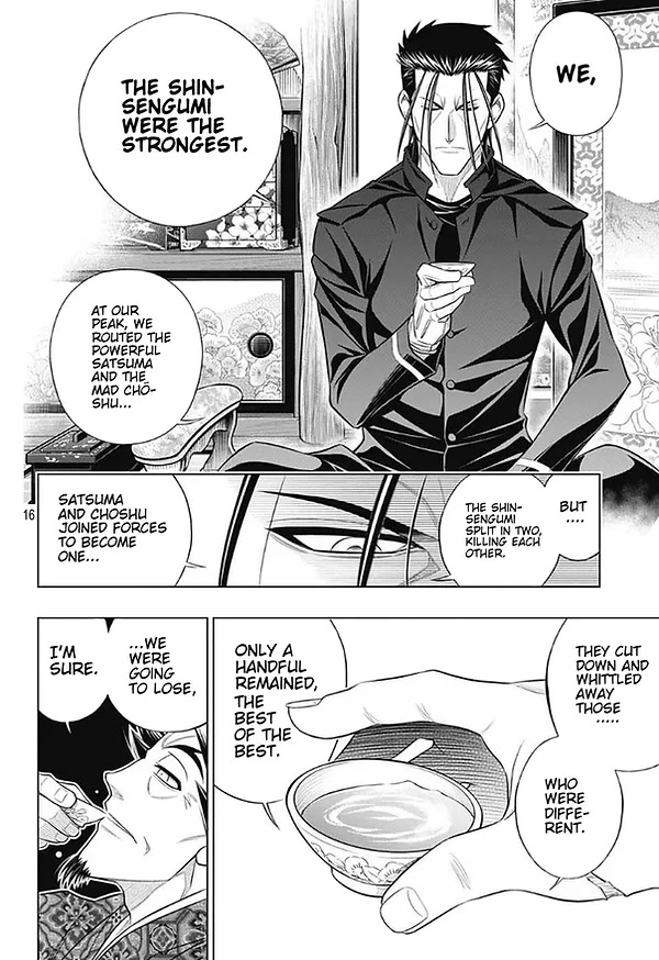 Rurouni Kenshin: Hokkaido Arc Chapter 46 page 16 - Chapter 46: Sapporo Shinsengumi Elegy Part 11: The Northern District and Old Friends