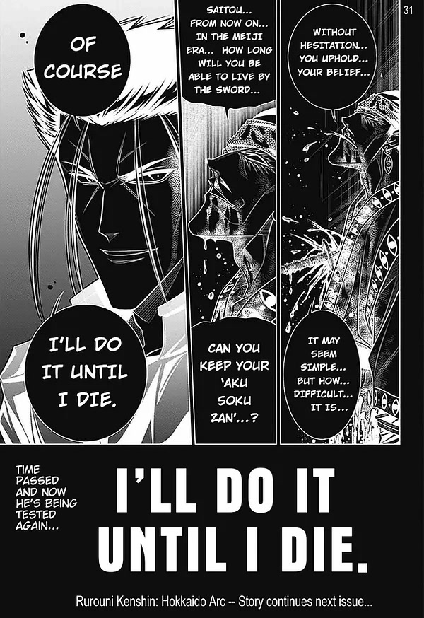 Rurouni Kenshin: Hokkaido Arc Chapter 47 page 28 - Chapter 47: Sapporo Shinsengumi Elegy Part. 12: The City of Love and Hate and the Shinsengumi