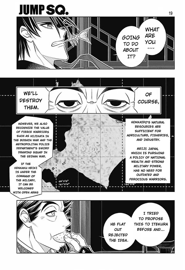 Rurouni Kenshin: Hokkaido Arc Chapter 49 page 19 - Chapter 49: A Busy Visitor