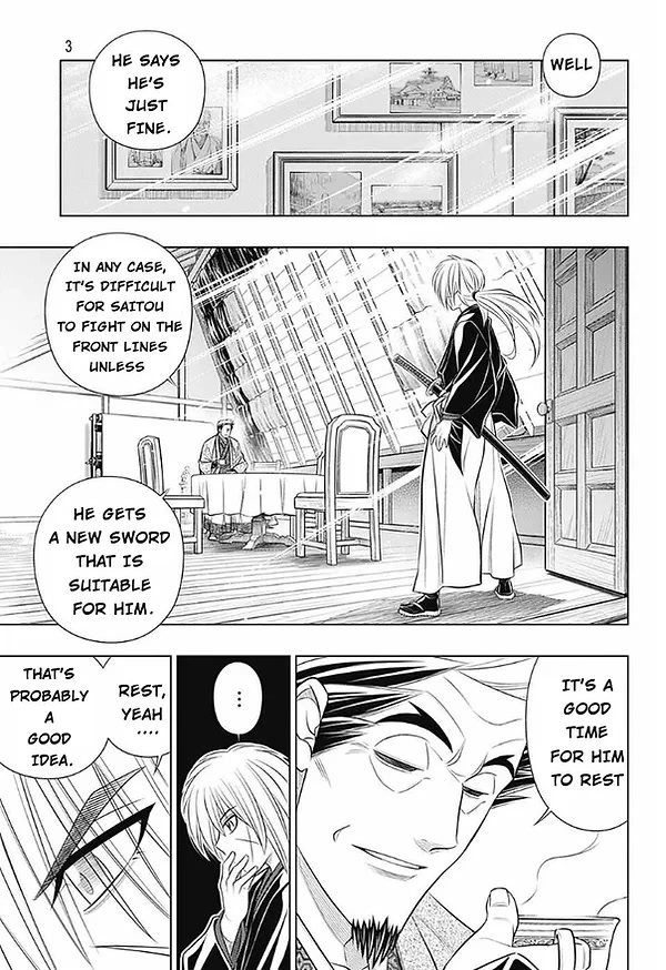 Rurouni Kenshin: Hokkaido Arc Chapter 49 page 3 - Chapter 49: A Busy Visitor
