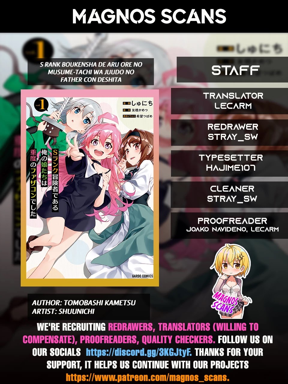 S Rank Boukensha de aru Ore no Musume-tachi wa Juudo no Father Con deshita Chapter 6 page 1 - Chapter 6: Departure time.