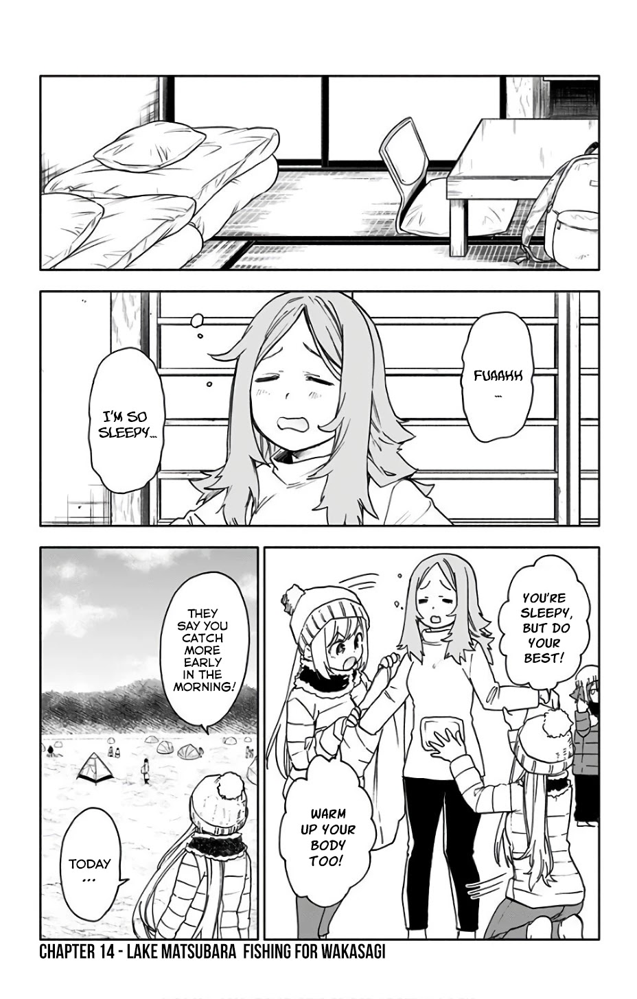 Saguri-chan Tankentai Chapter 14 page 1 - Chapter 14: Lake Matsubara Fishing for Wakasagi