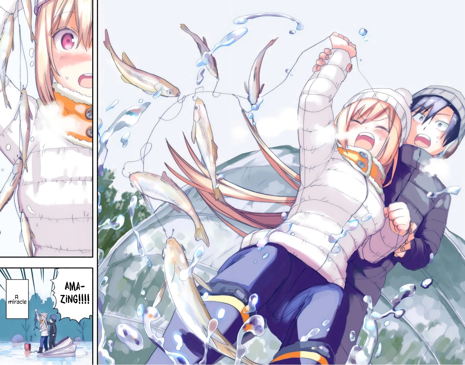 Saguri-chan Tankentai Chapter 14 page 15 - Chapter 14: Lake Matsubara Fishing for Wakasagi