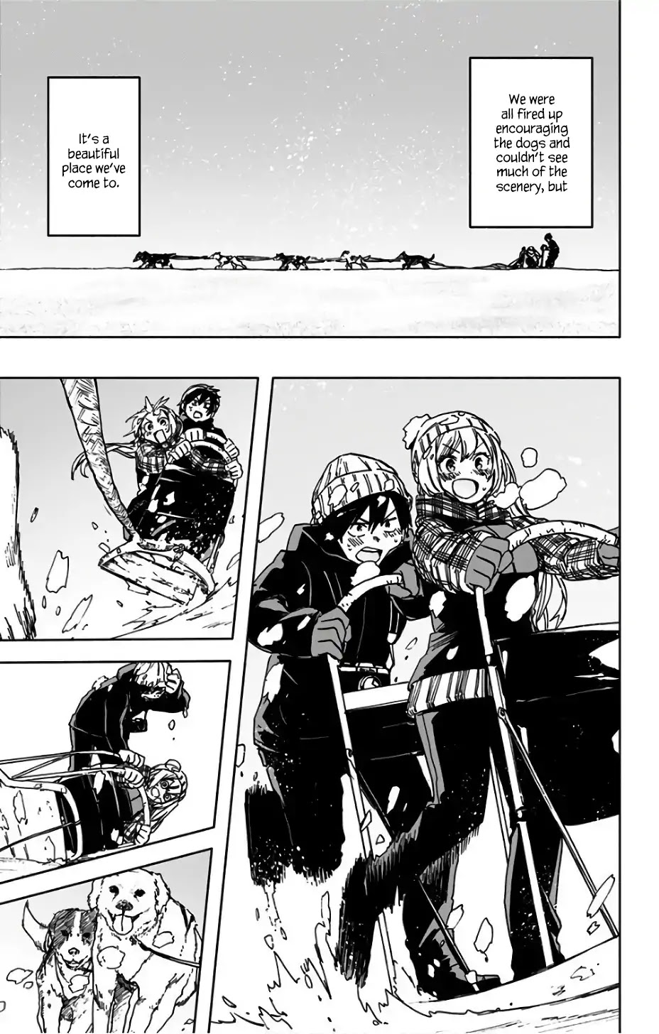 Saguri-chan Tankentai Chapter 17 page 16 - Chapter 17: Dog Sleighing Experience
