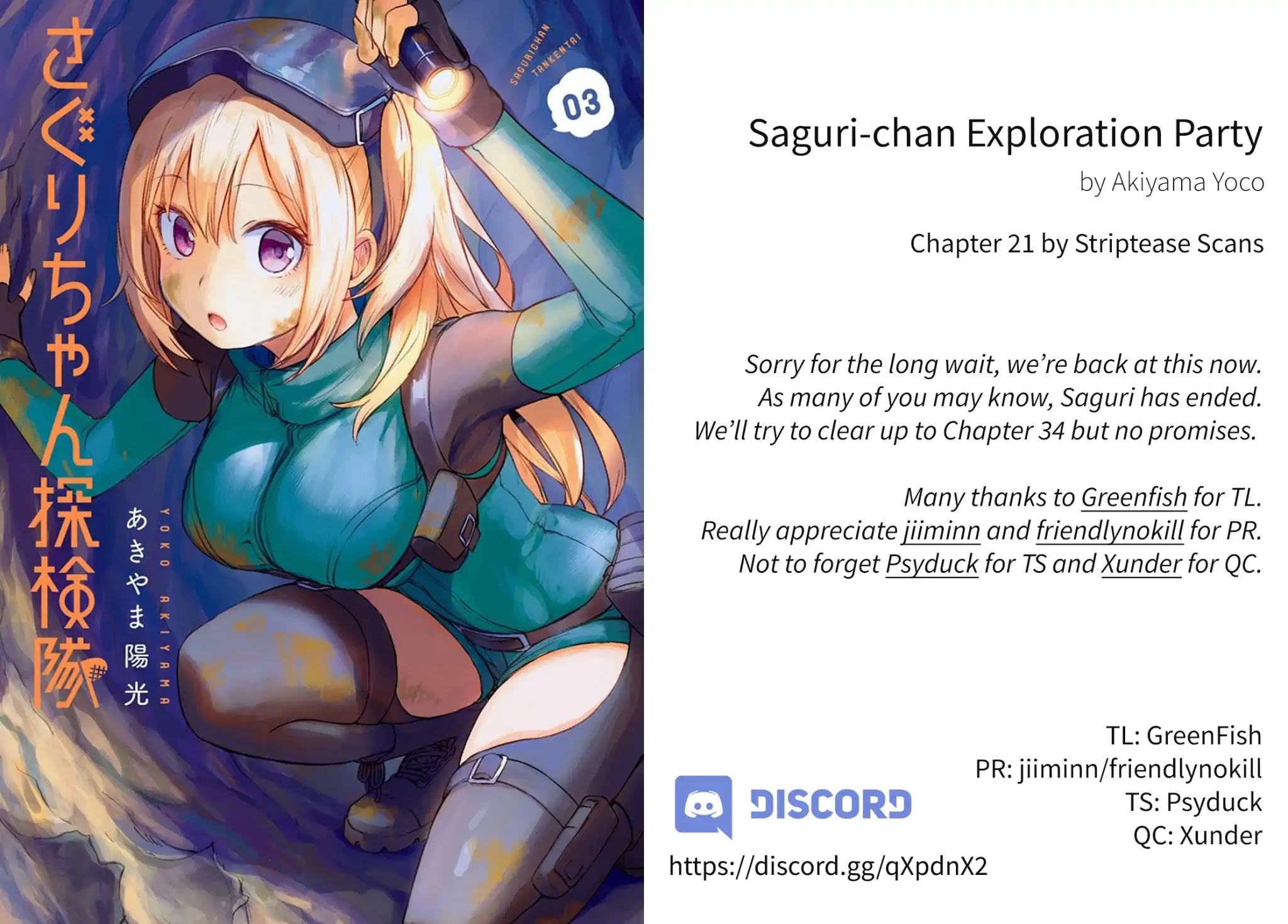 Saguri-chan Tankentai Chapter 21 page 1 - Chapter 21: Shiga Prefecture, Tsuchikura Mine (1)