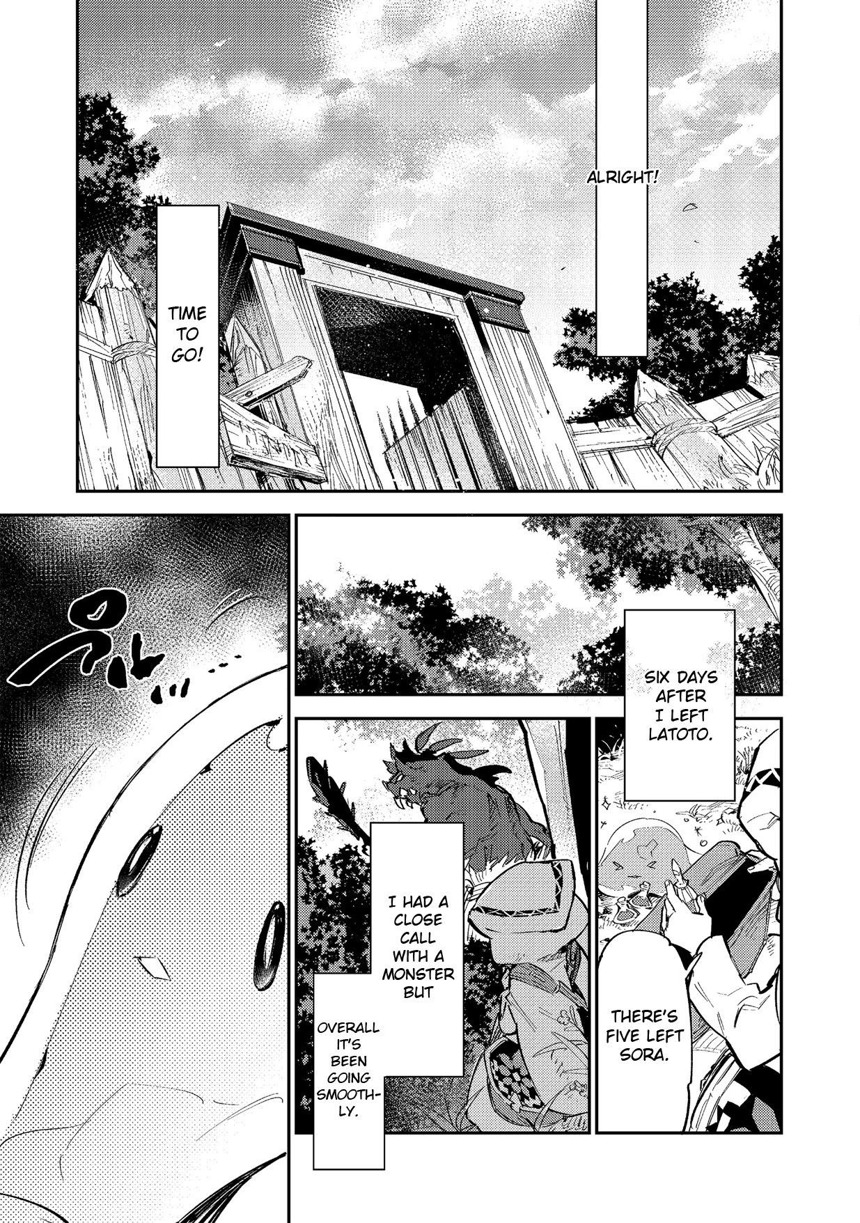 Saijaku teima wa gomi hiroi no tabi o hajimemashita . Chapter 3.1 page 13 - Chapter 3.1: (part two)