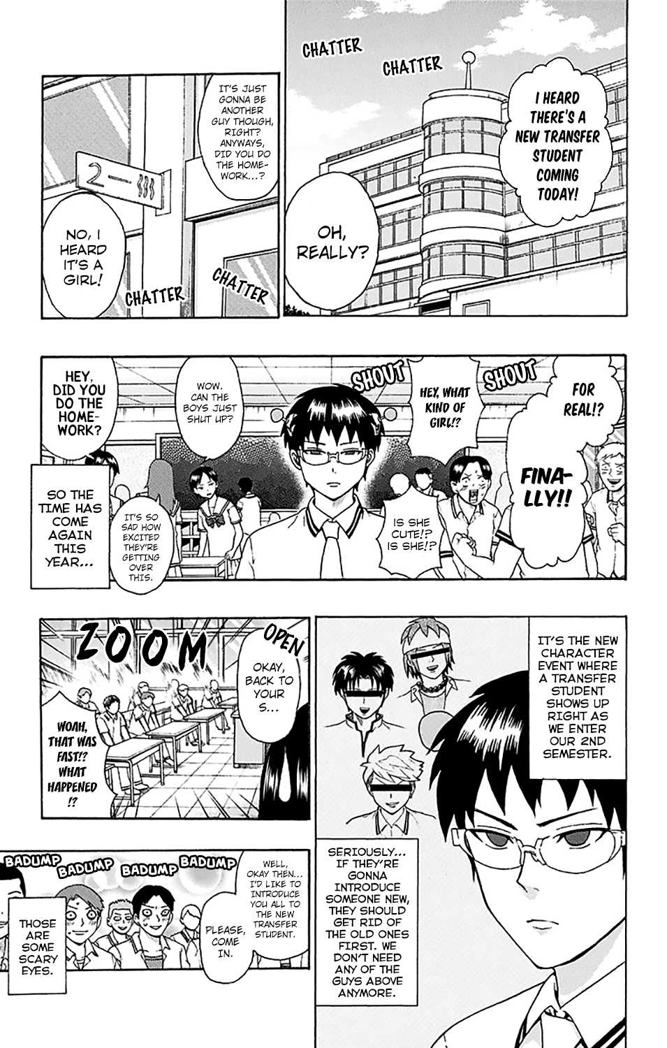 Saiki Kusuo no Sainan Chapter 162 page 11 - Chapter 162 : PSIuper Annoying! A totally bad news transfer student appears!