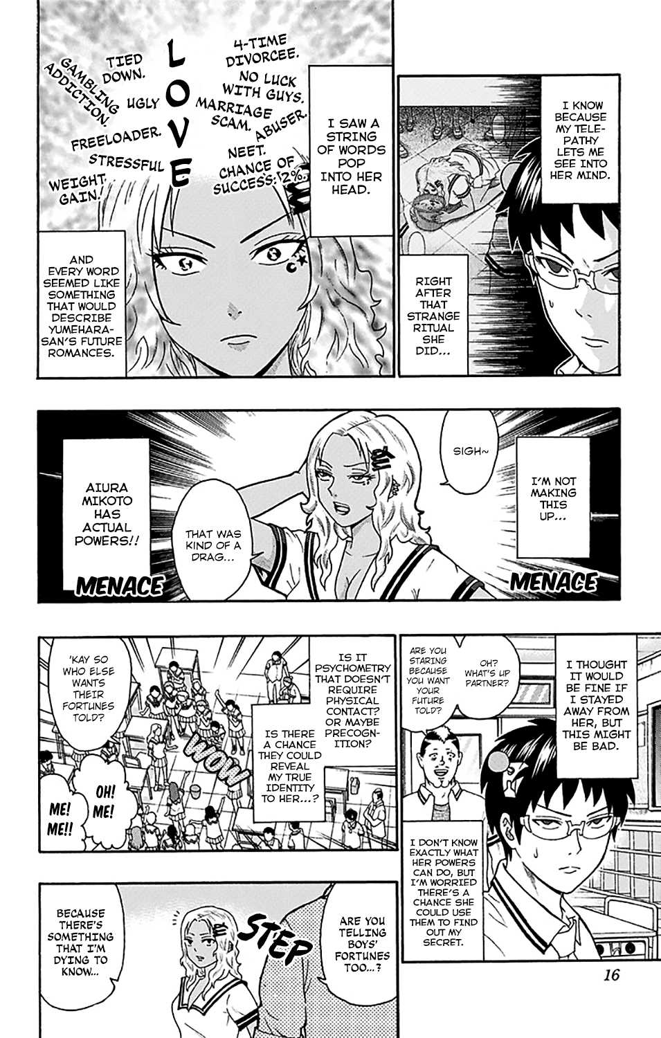 Saiki Kusuo no Sainan Chapter 162 page 18 - Chapter 162 : PSIuper Annoying! A totally bad news transfer student appears!