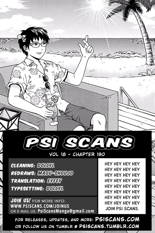 Saiki Kusuo no Sainan Chapter 190 page 1 - Chapter 190: PrefaPSIng the End