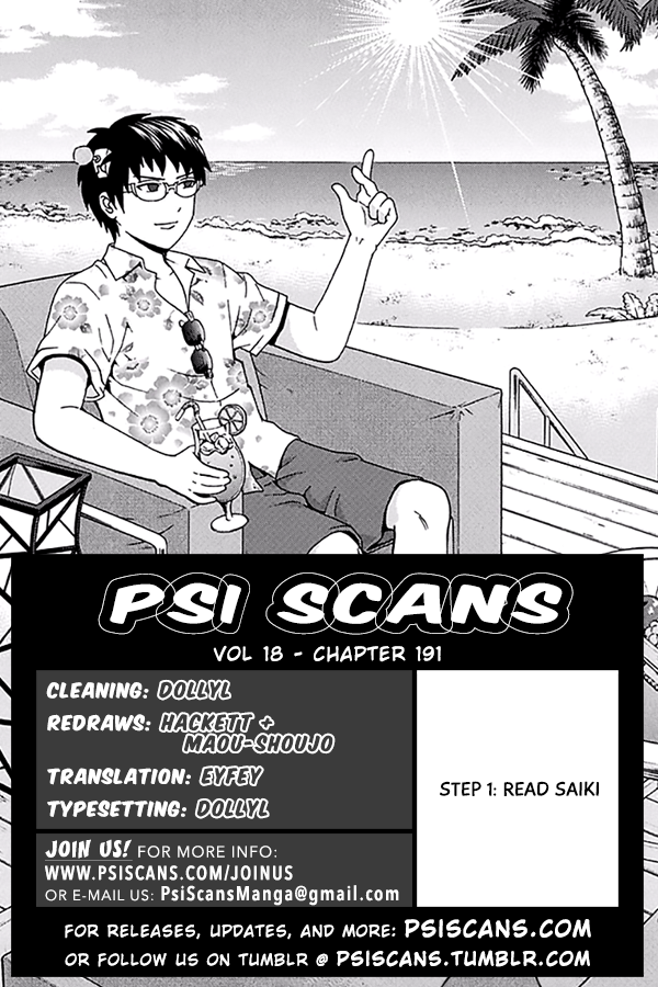 Saiki Kusuo no Sainan Chapter 191 page 1 - Chapter 191: Building the PSItrongest Deck!
