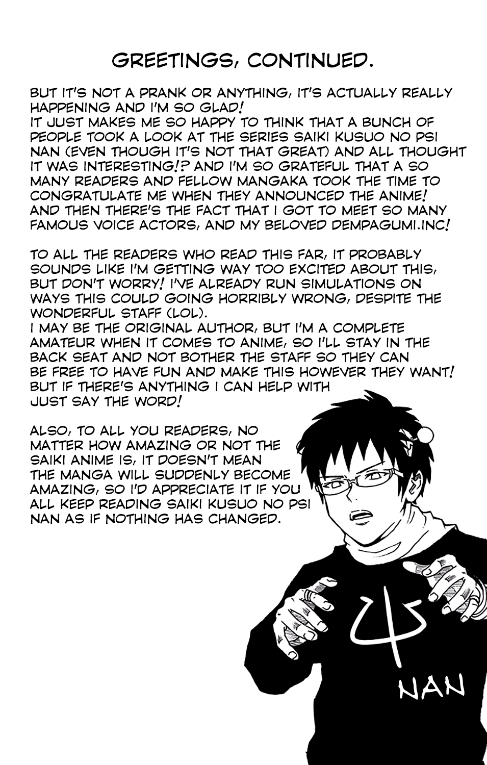 Saiki Kusuo no Sainan Chapter 194 page 4 - Chapter 194: Psychic PSIdekicks