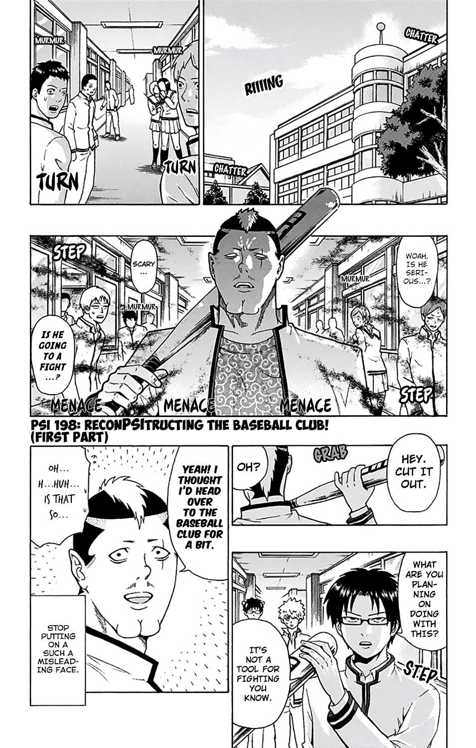 Saiki Kusuo no Sainan Chapter 198 page 2 - Chapter 198: ReconPSItructing the Baseball Club! (First Part)