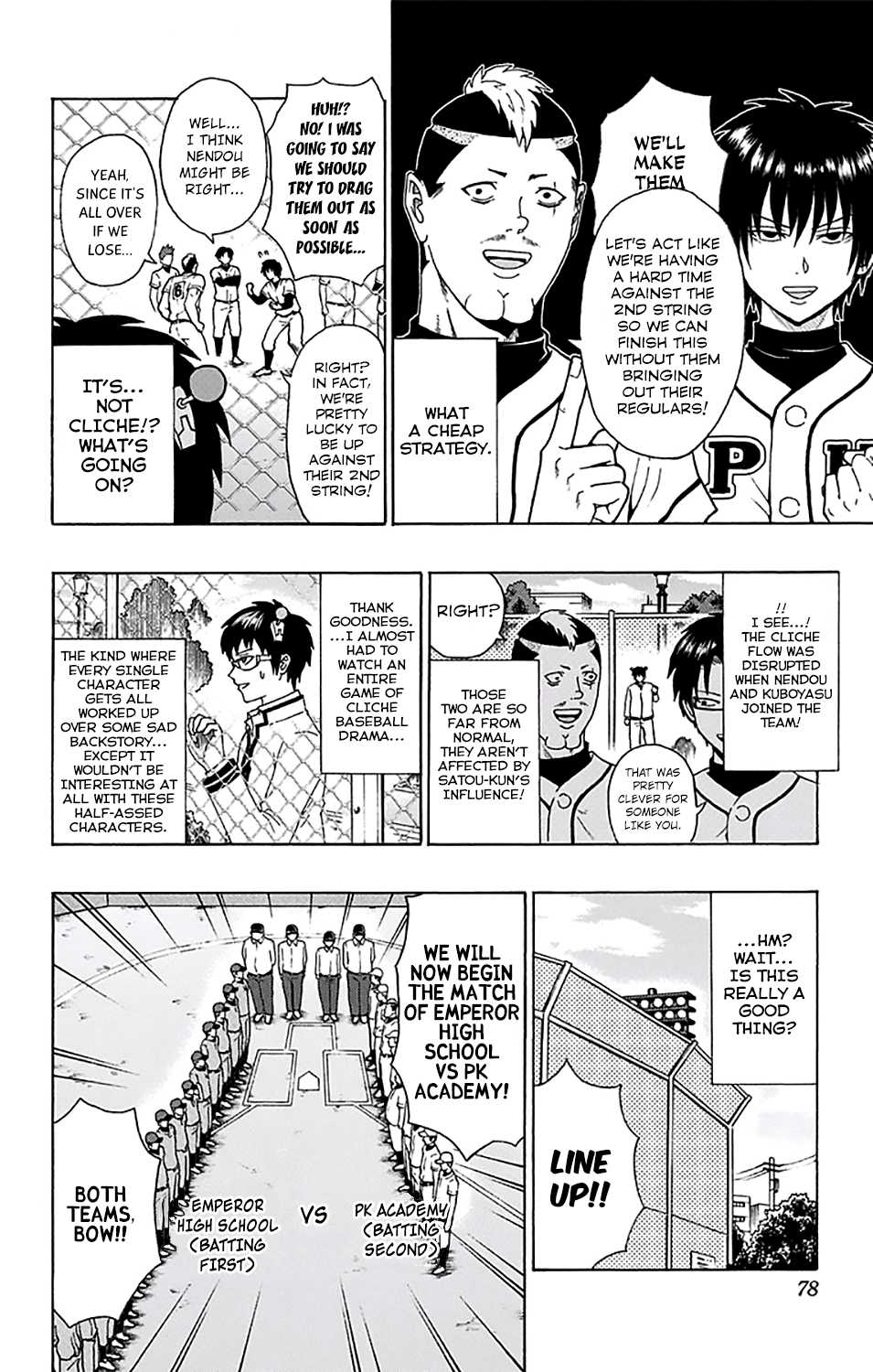 Saiki Kusuo no Sainan Chapter 199 page 9 - Chapter 199: ReconPSItructing the Baseball Club! (Middle Part)