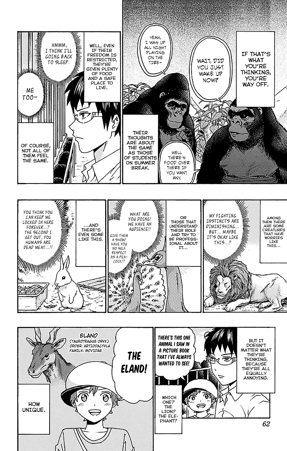 Saiki Kusuo no Sainan Chapter 209 page 7 - Chapter 209: See the RhinoPSIrous! Let's Go to the Zoo!
