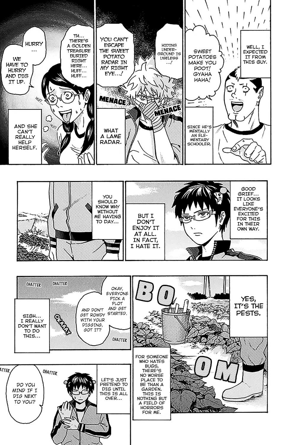Saiki Kusuo no Sainan Chapter 215 page 6 - Chapter 215: Sweet Potato Digging DiPSIster
