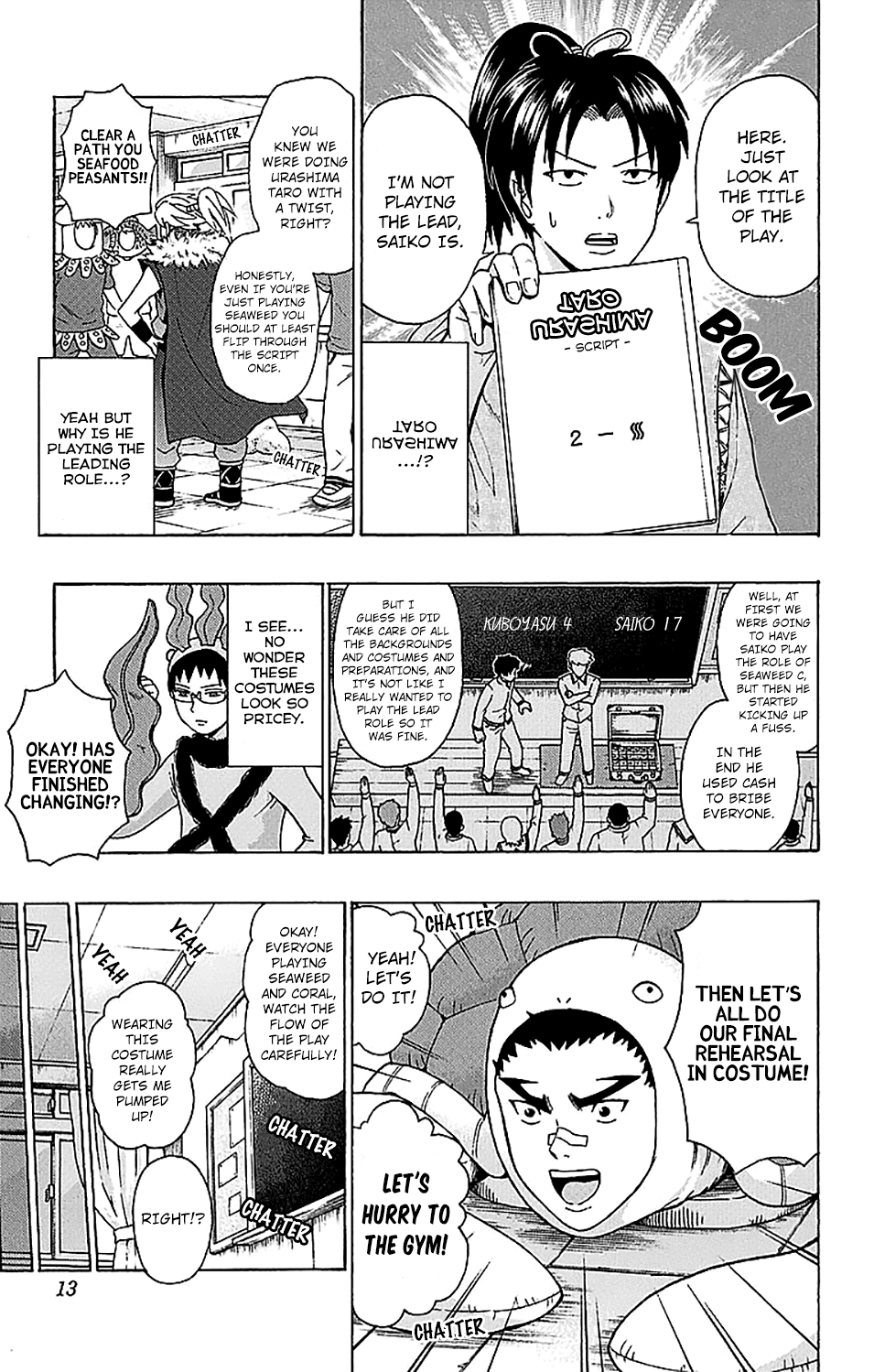 Saiki Kusuo no Sainan Chapter 217 page 15 - Chapter 217: PK Academy School Cultural FestPSIval Practice Part