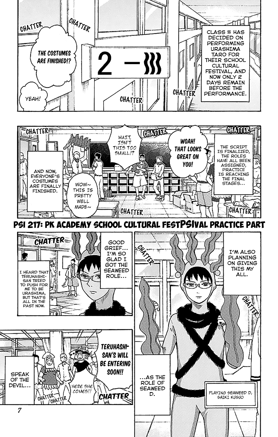 Saiki Kusuo no Sainan Chapter 217 page 9 - Chapter 217: PK Academy School Cultural FestPSIval Practice Part