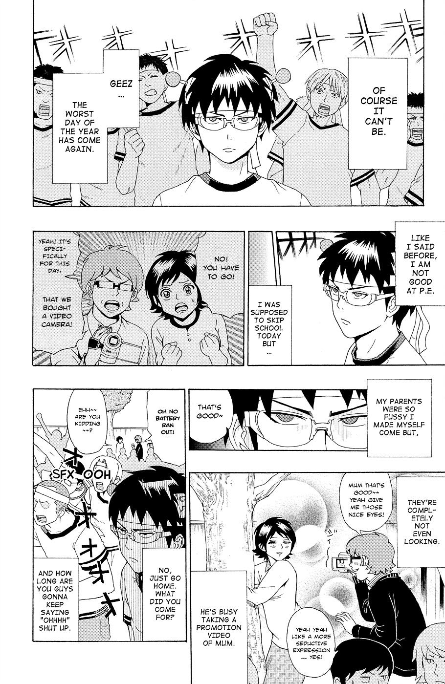 Saiki Kusuo no Sainan Chapter 22.1 page 6 - Chapter 22 : Burn! PK Academy Sports Festival! ~Part 1~