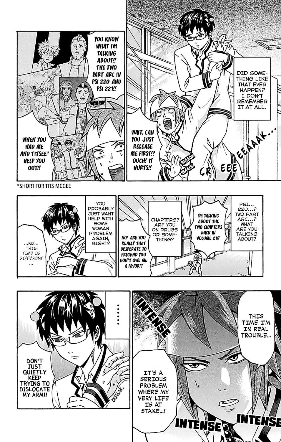 Saiki Kusuo no Sainan Chapter 230 page 3 - Chapter 230: Returning the Favor! Toritsuka's Fasting ExerPSIze