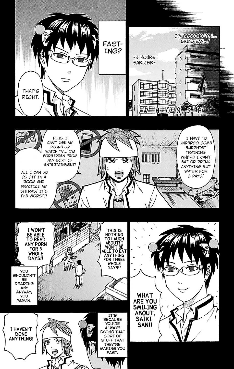 Saiki Kusuo no Sainan Chapter 230 page 6 - Chapter 230: Returning the Favor! Toritsuka's Fasting ExerPSIze
